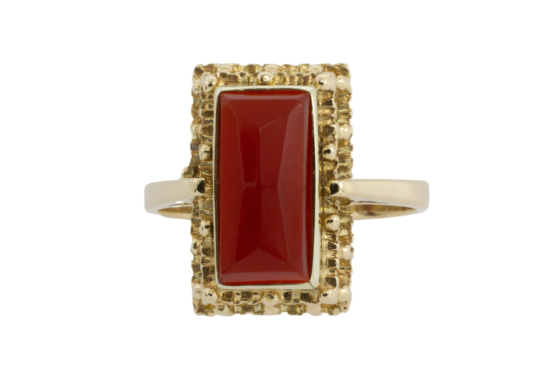 Carnelian ring in 14 carat gold-vintage rings-The Antique Ring Shop