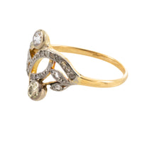 Art Nouveau style diamond ring in 14 carat gold-Antique rings-The Antique Ring Shop