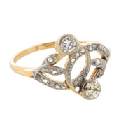 Art Nouveau style diamond ring in 14 carat gold-Antique rings-The Antique Ring Shop