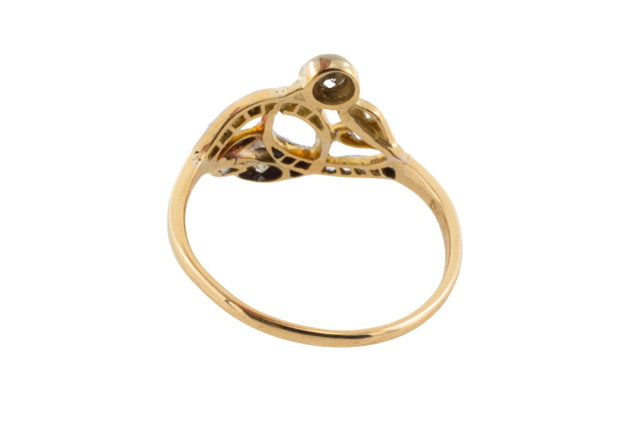 Art Nouveau style diamond ring in 14 carat gold-Antique rings-The Antique Ring Shop