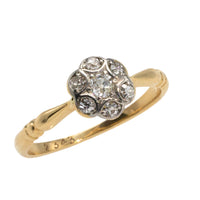 Edwardian 18 carat gold diamond flower cluster ring-Antique rings-The Antique Ring Shop