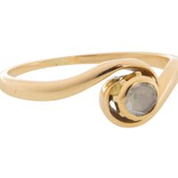 Vintage 14 carat rose diamond solitaire swirl ring