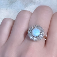 Victorian old cut diamond and opal ring-Antique rings-The Antique Ring Shop