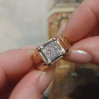 Diamond signet ring in 14 carat gold