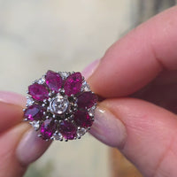 White gold ruby and diamond ring
