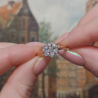 Vintage diamond flower cluster ring