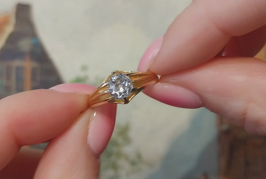 Old cut diamond solitaire ring from 1911