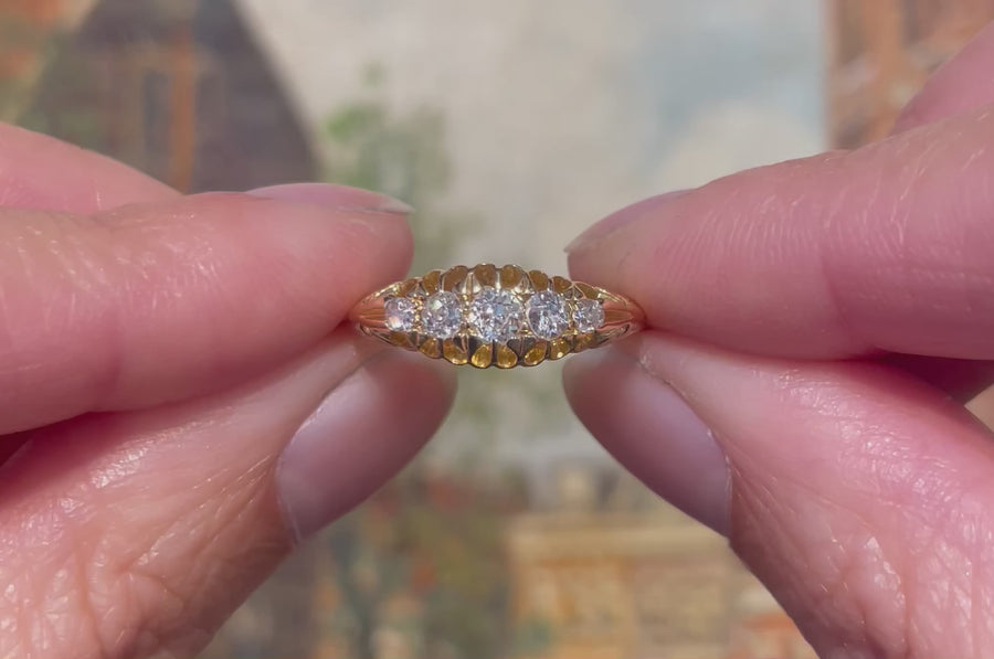 Edwardiaanse ring met een oud slijpsel diamant uit 1904