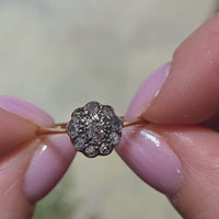 Edwardiaanse clusterring met Oud- en Roosgeslepen diamanten