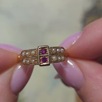 Georgian ruby and pearl ring from 1801