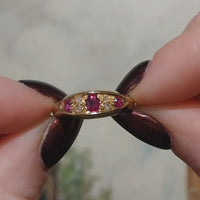 Antique ruby and rose diamond ring from 1915