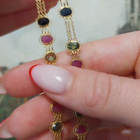 Multi gem collier in 18 carat gold