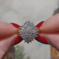 Diamanten navette cluster ring van 18 karaat goud