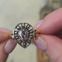 Antique rose diamond ring in silver and gold