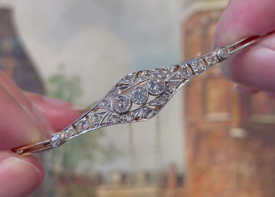 Edwardiaanse schakelarmband met diamanten