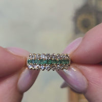 Emerald and diamond ring in 14 carat gold