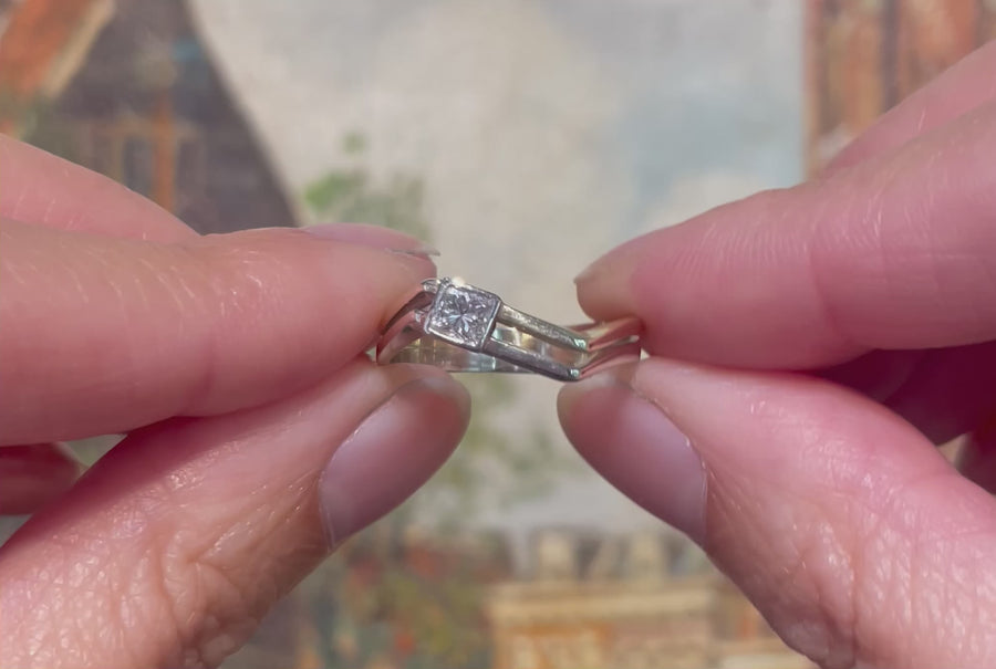 Prinses geslepen diamanten ring