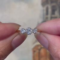 Three stone diamond ring in 18 carat gold