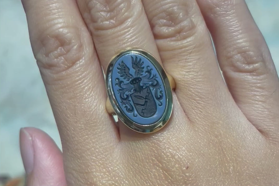 Vintage signet ring with intaglio