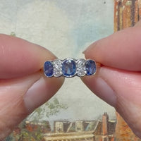Edwardiaanse ring met saffier en diamant