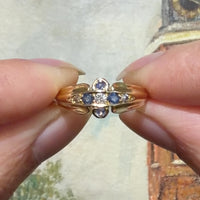 Victorian sapphire and diamond ring from 1899