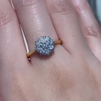Vintage diamond cluster ring in 18 carat gold