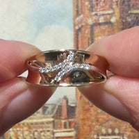 14 karaat geel en witgouden ring met diamant