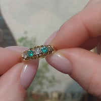 Edwardian period 18 carat emerald and old cut diamond ring