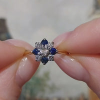 Sapphire and diamond ring in 18 carat gold