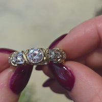 Diamond ring in yellow and white gold