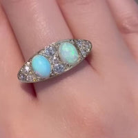 Victorian opal and old cut diamond ring