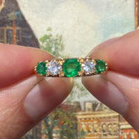 Vintage emerald and diamond ring