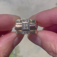 Art Deco tank ring in 18 carat gold