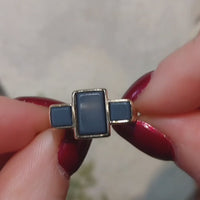 Vintage three stone signet ring