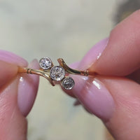 Edwardian three stone old cut diamond ring