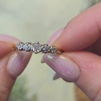 Vintage five stone old cut diamond ring