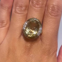 Citrine and diamond ring in 14 carat gold