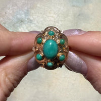 Vintage ring in 14 karaat goud met turkoois