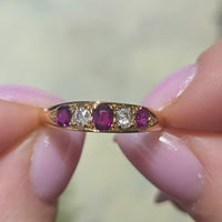 Edwardian ruby and diamond ring from 1911