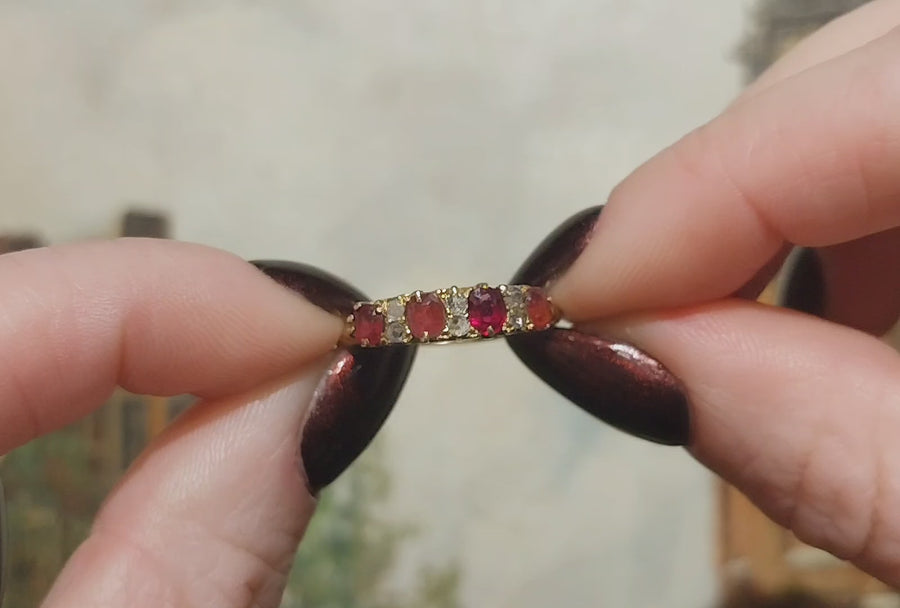 Edwardian ruby and diamond ring from 1910