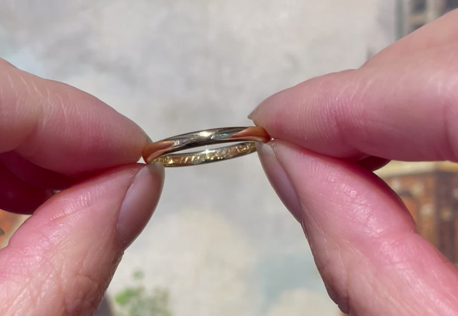 Vintage wedding band in 18 carat gold from 1938