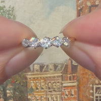 Five stone old cut diamond ring in 18 carat gold