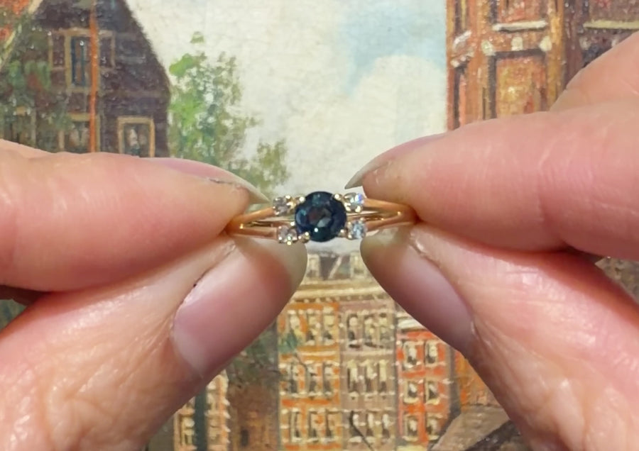 Vintage sapphire and diamond ring