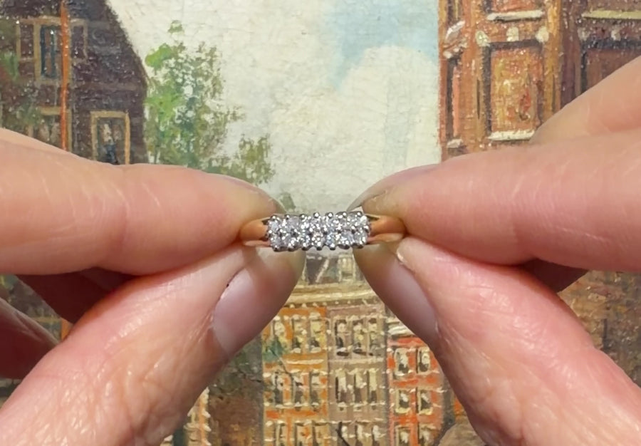 Vintage double row diamond ring