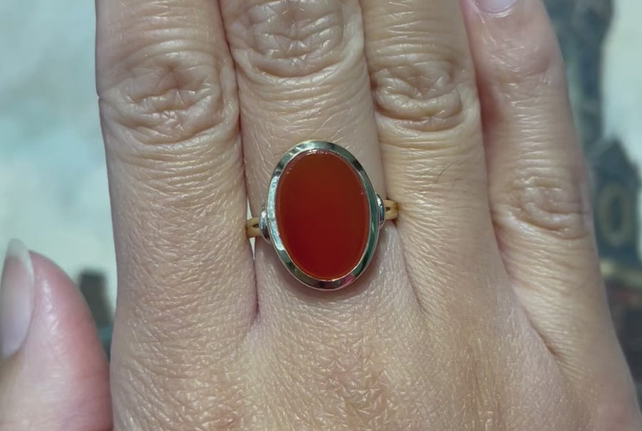 Vintage carnelian signet ring