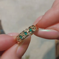 Emerald and diamond 18 carat gold ring