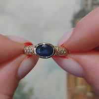 Sapphire and diamond ring in 18 carat gold
