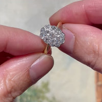 Edwardian old cut diamond cluster ring