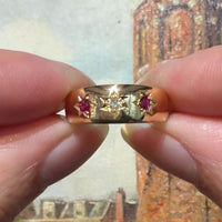 Ruby and diamond gypsy ring from 1895