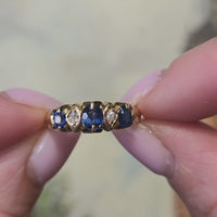 Victorian sapphire and diamond ring from 1897
